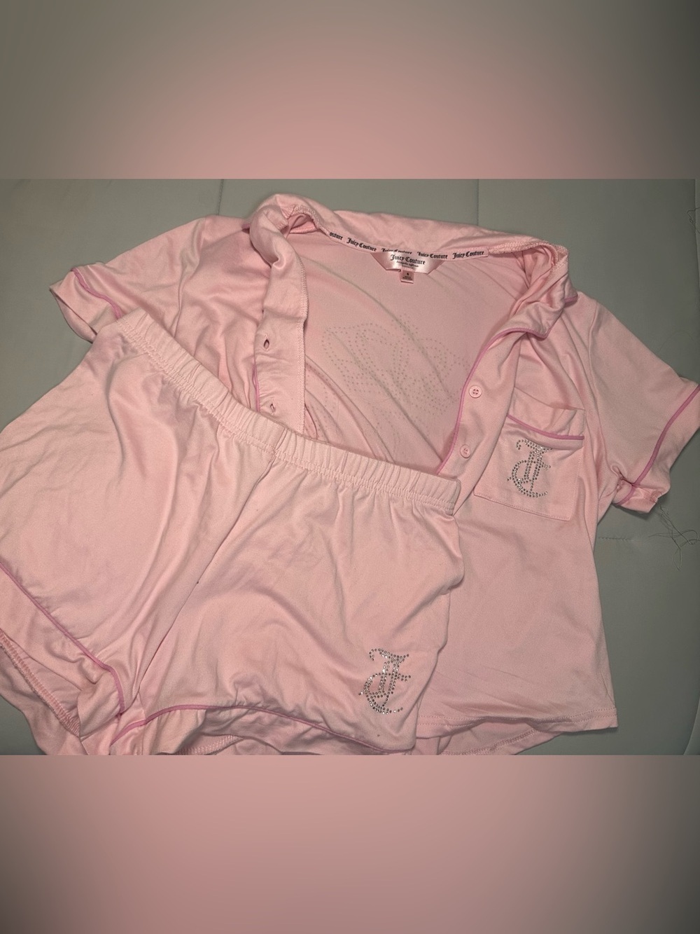 Juicy Couture Light Pink Rhinestone PJ Set